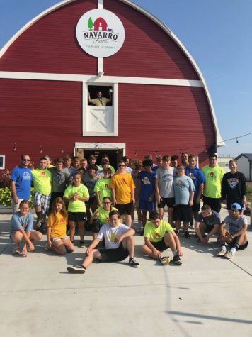 Sandburg boys varsity soccer team at Navarro Farms, where they formed relationships with the special needs kids there.